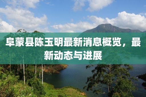 阜蒙县陈玉明最新消息概览，最新动态与进展