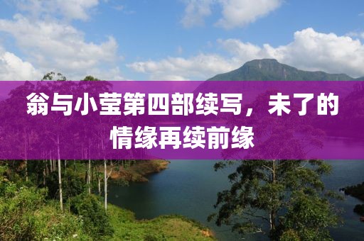 翁与小莹第四部续写，未了的情缘再续前缘