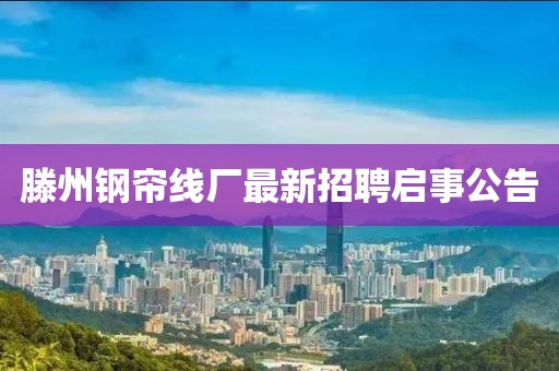滕州钢帘线厂最新招聘启事公告