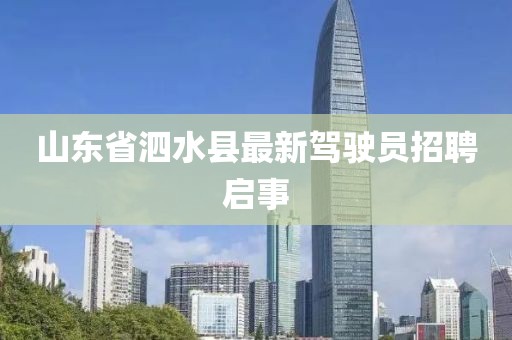 山东省泗水县最新驾驶员招聘启事