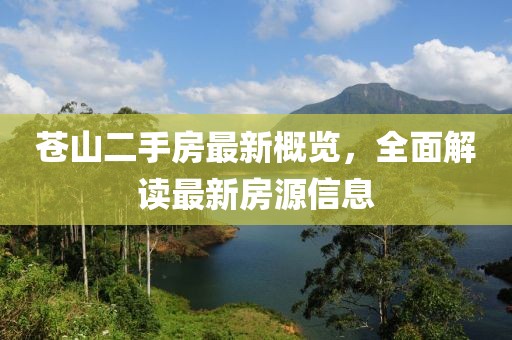苍山二手房最新概览，全面解读最新房源信息