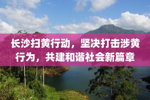 长沙扫黄行动，坚决打击涉黄行为，共建和谐社会新篇章
