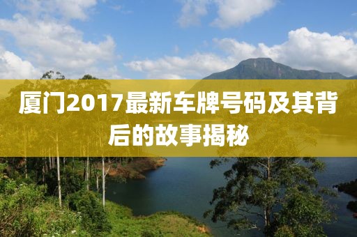 厦门2017最新车牌号码及其背后的故事揭秘