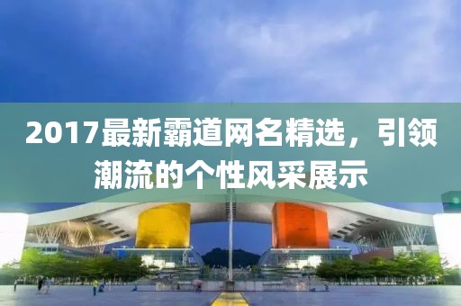 2017最新霸道网名精选，引领潮流的个性风采展示