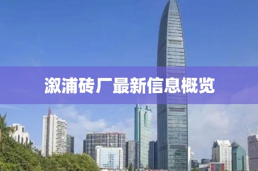 溆浦砖厂最新信息概览