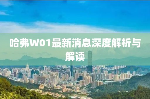 哈弗W01最新消息深度解析与解读