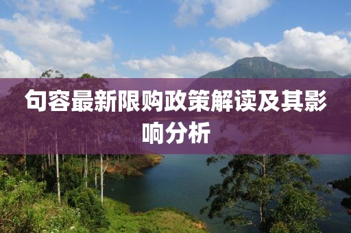 句容最新限购政策解读及其影响分析