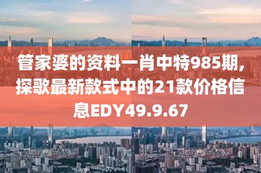 管家婆的资料一肖中特985期,探歌最新款式中的21款价格信息EDY49.9.67