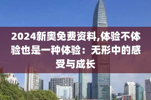 2024新奥免费资料,体验不体验也是一种体验：无形中的感受与成长