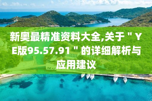 新奥最精准资料大全,关于＂YE版95.57.91＂的详细解析与应用建议