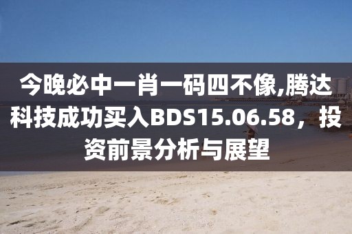 今晚必中一肖一码四不像,腾达科技成功买入BDS15.06.58，投资前景分析与展望
