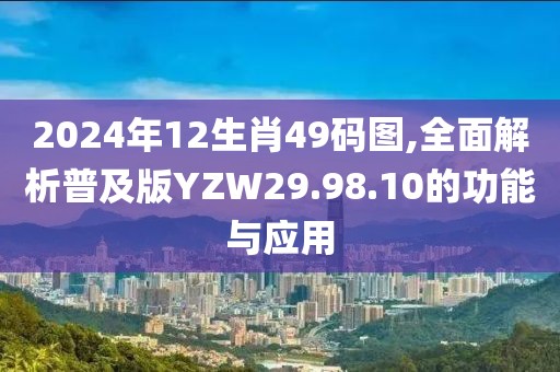 2024年12生肖49码图,全面解析普及版YZW29.98.10的功能与应用
