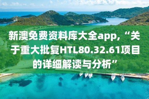 新澳免费资料库大全app,“关于重大批复HTL80.32.61项目的详细解读与分析”