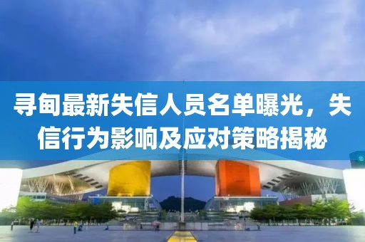 寻甸最新失信人员名单曝光，失信行为影响及应对策略揭秘