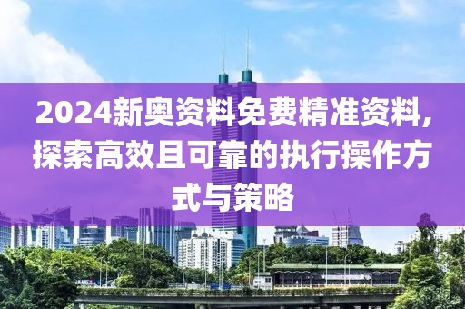 2024新奥资料免费精准资料,探索高效且可靠的执行操作方式与策略