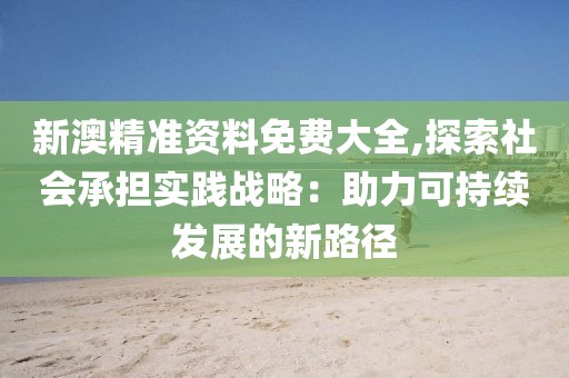 新澳精准资料免费大全,探索社会承担实践战略：助力可持续发展的新路径