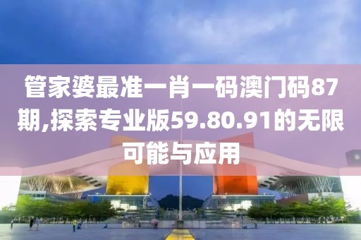 管家婆最准一肖一码澳门码87期,探索专业版59.80.91的无限可能与应用