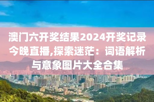 澳门六开奖结果2024开奖记录今晚直播,探索迷茫：词语解析与意象图片大全合集