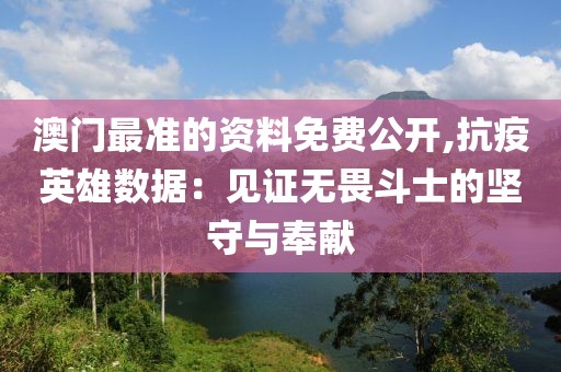 澳门最准的资料免费公开,抗疫英雄数据：见证无畏斗士的坚守与奉献