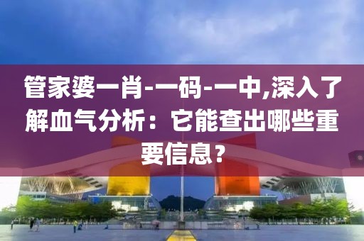 管家婆一肖-一码-一中,深入了解血气分析：它能查出哪些重要信息？