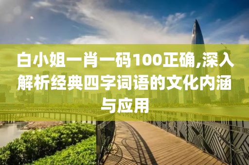 白小姐一肖一码100正确,深入解析经典四字词语的文化内涵与应用