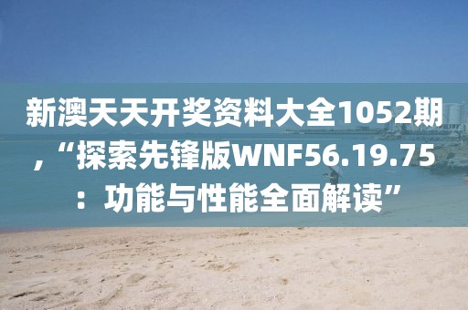 新澳天天开奖资料大全1052期,“探索先锋版WNF56.19.75：功能与性能全面解读”