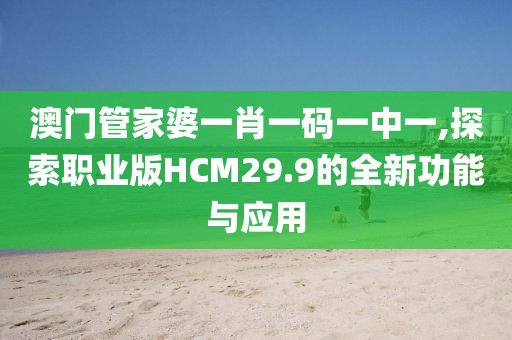 澳门管家婆一肖一码一中一,探索职业版HCM29.9的全新功能与应用