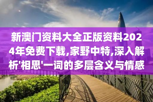 新澳门资料大全正版资料2024年免费下载,家野中特,深入解析'相思'一词的多层含义与情感