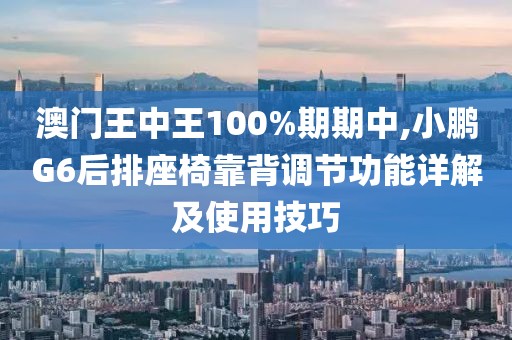 澳门王中王100%期期中,小鹏G6后排座椅靠背调节功能详解及使用技巧