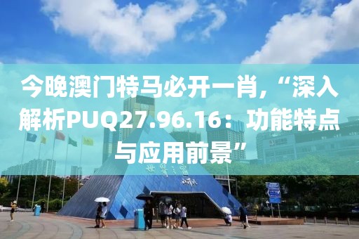 今晚澳门特马必开一肖,“深入解析PUQ27.96.16：功能特点与应用前景”