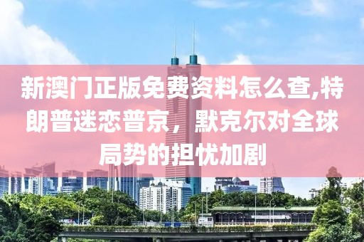 新澳门正版免费资料怎么查,特朗普迷恋普京，默克尔对全球局势的担忧加剧