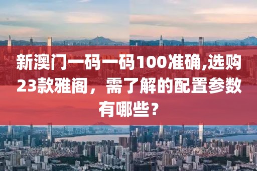 新澳门一码一码100准确,选购23款雅阁，需了解的配置参数有哪些？