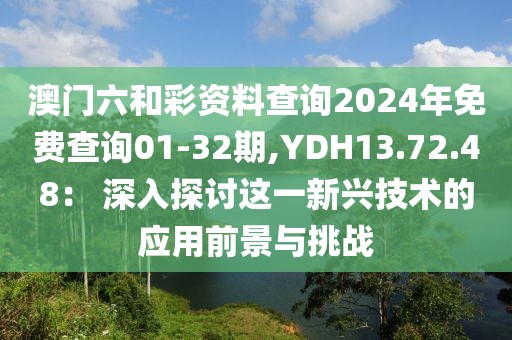 澳门六和彩资料查询2024年免费查询01-32期,YDH13.72.48： 深入探讨这一新兴技术的应用前景与挑战