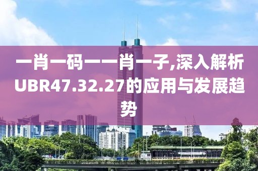 一肖一码一一肖一子,深入解析UBR47.32.27的应用与发展趋势