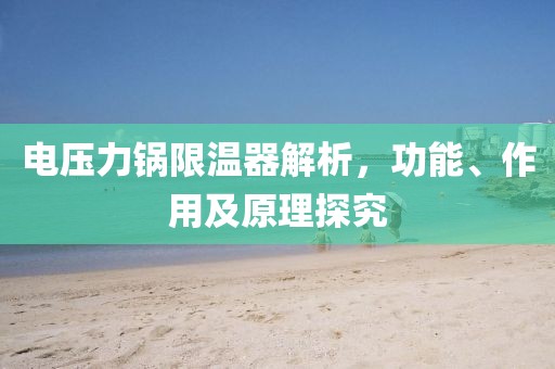 电压力锅限温器解析，功能、作用及原理探究