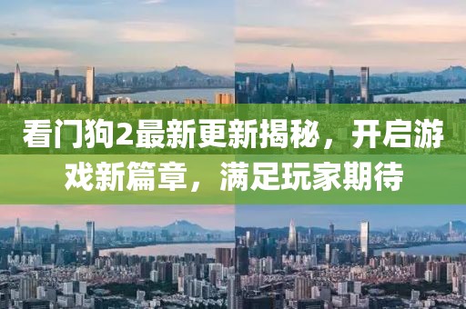 看门狗2最新更新揭秘，开启游戏新篇章，满足玩家期待