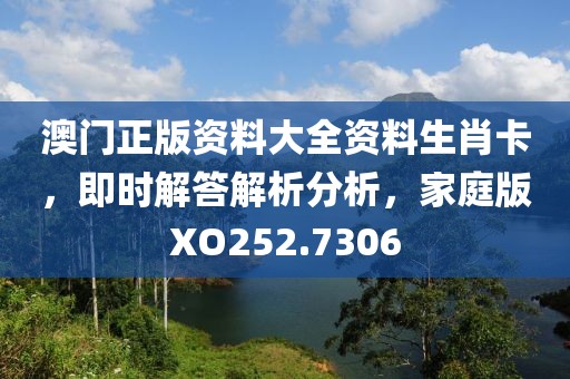 澳门正版资料大全资料生肖卡，即时解答解析分析，家庭版XO252.7306