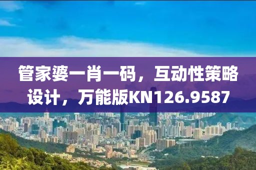 管家婆一肖一码，互动性策略设计，万能版KN126.9587