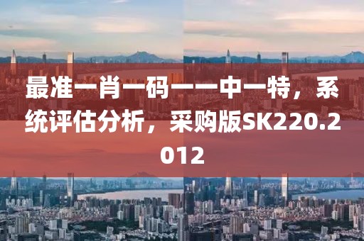 最准一肖一码一一中一特，系统评估分析，采购版SK220.2012