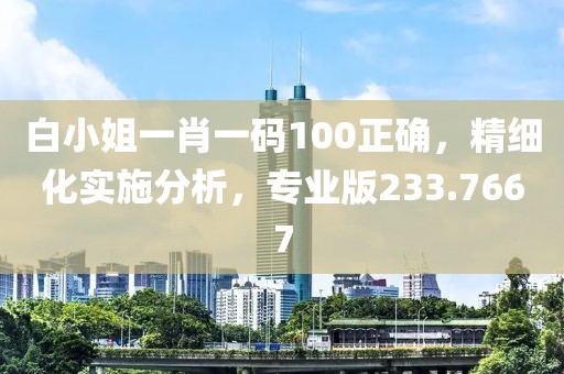 白小姐一肖一码100正确，精细化实施分析，专业版233.7667