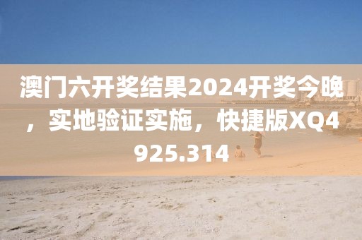 澳门六开奖结果2024开奖今晚，实地验证实施，快捷版XQ4925.314