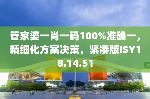 管家婆一肖一码100%准确一，精细化方案决策，紧凑版ISY18.14.51