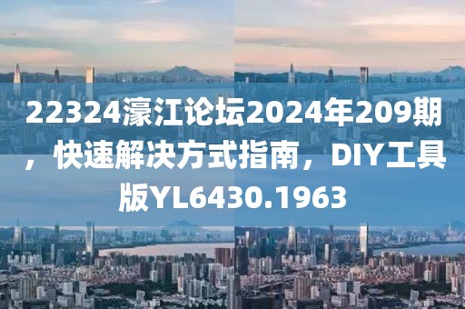 22324濠江论坛2024年209期，快速解决方式指南，DIY工具版YL6430.1963