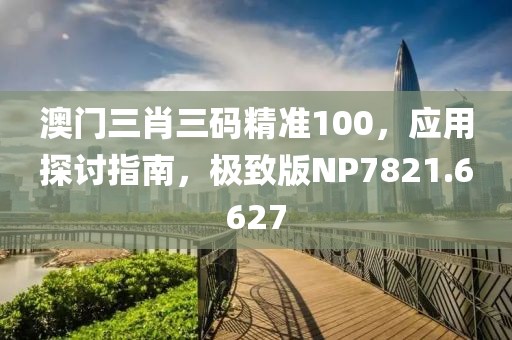 澳门三肖三码精准100，应用探讨指南，极致版NP7821.6627