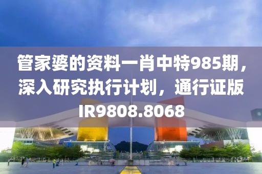 管家婆的资料一肖中特985期，深入研究执行计划，通行证版IR9808.8068