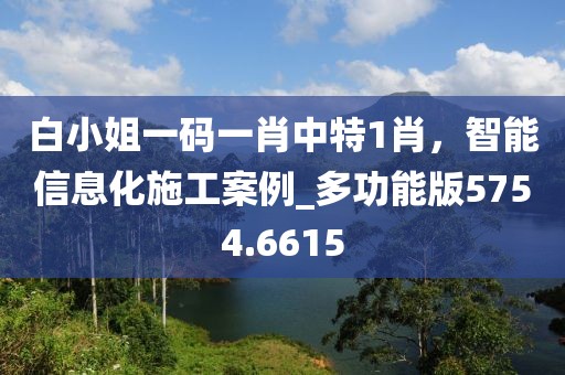 白小姐一码一肖中特1肖，智能信息化施工案例_多功能版5754.6615