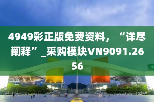 4949彩正版免费资料，“详尽阐释”_采购模块VN9091.2656