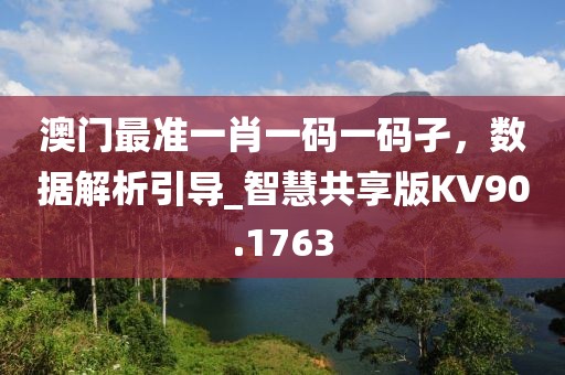 澳门最准一肖一码一码孑，数据解析引导_智慧共享版KV90.1763