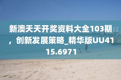 新澳天天开奖资料大全103期，创新发展策略_精华版UU4115.6971