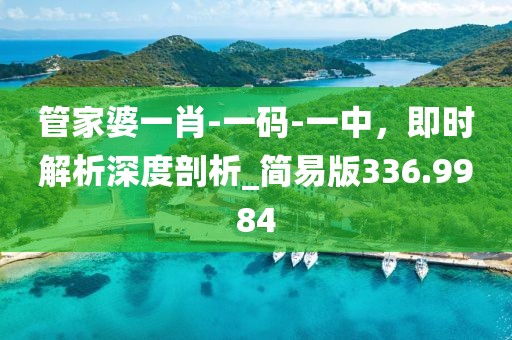 管家婆一肖-一码-一中，即时解析深度剖析_简易版336.9984